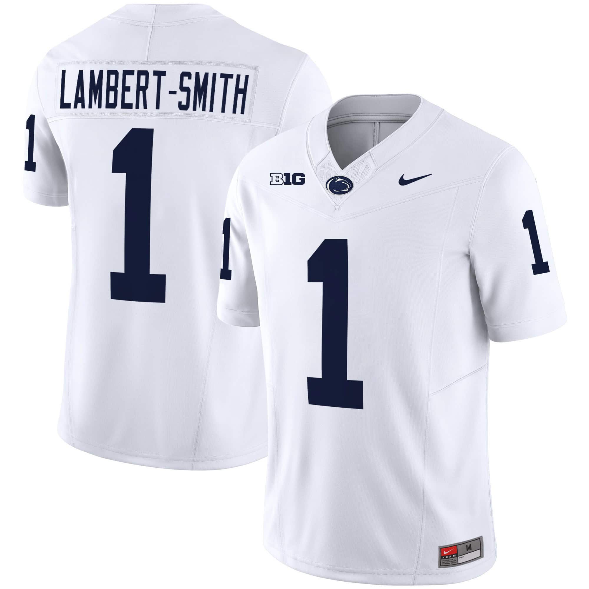 Men Penn State Nittany Lions #1 Lambert-Smith White 2024 Nike Vapor Limited NCAA Jersey